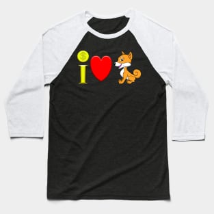 I Heart Shiba Inu Baseball T-Shirt